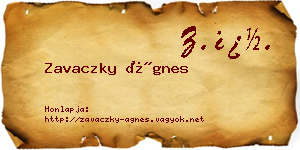 Zavaczky Ágnes névjegykártya