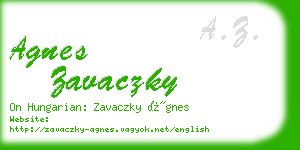 agnes zavaczky business card